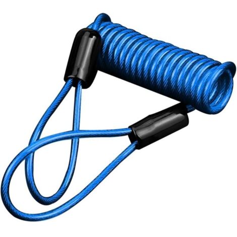 Câbles à Ressort Rappel, Cable Rappel Enroulé, Câble De Bobine Alarme Antivol Ressorts Sécurité, Cable D'antivol Disque, Câble pour Antivol Bloque-Disque Moto Verrouillage(Bleu)
