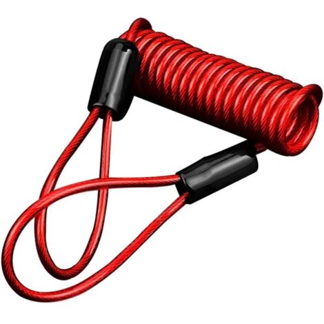 Câbles à Ressort Rappel, Cable Rappel Enroulé, Câble De Bobine Alarme Antivol Ressorts Sécurité, Cable D'antivol Disque, Câble pour Antivol Bloque-Disque Moto Verrouillage(Rouge)