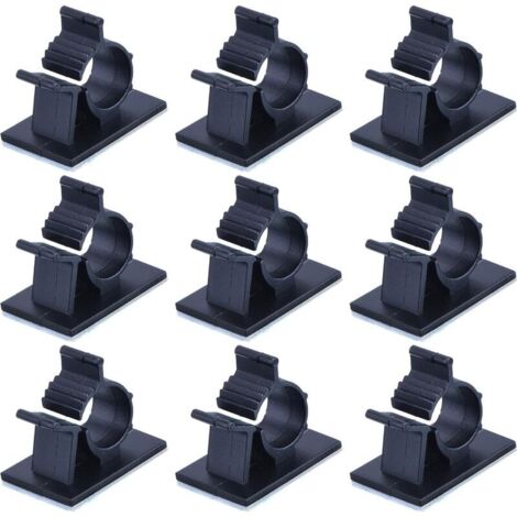 Câbles Adhésifs Réglable Clips de Câble Nylon Porte Fil de Serrage, Noir, 100 pieces