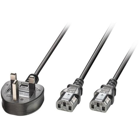 Câbles - Alimentation LINDY 2.5m UK 3Pin Plug to 2x C13 Y Cable