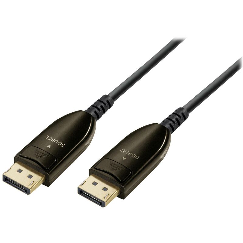 Maxtrack - Câble de raccordement DisplayPort / fibre optique Fiche mâle DisplayPort, Fiche mâle DisplayPort 50.00 m noir c 509-50 ml Ultra hd (8K) c
