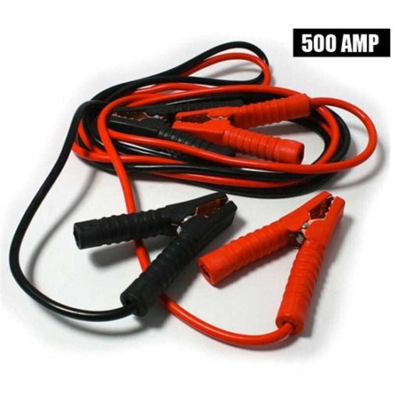 Trade Shop - Cavi Di Avviamento Per Collegamento Batteria Auto 500 Amp 3 Metri Mt Jumper -