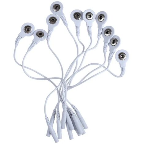 Câbles de connexion d'électrodes standard pour stimulateurs musculaires TENS/EMS, massage et thérapie numérique05517-AquaForge