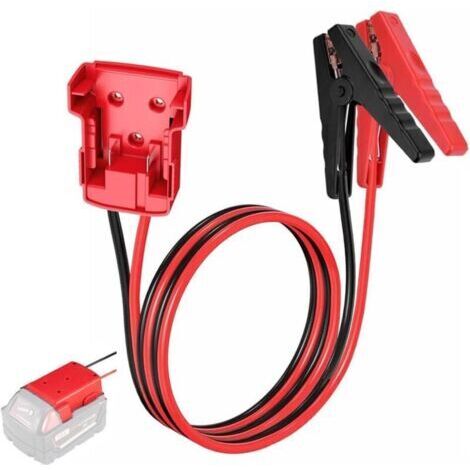 Câbles de démarrage avec pinces crocodiles, fil de silicone 8 AWG, 60 cm, câbles de démarrage automobiles pour batterie d'outil de démarrage, résistance à la température de 392 °F à 200 °C.