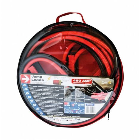 Câbles de démarrage cuivre 480amp. 38mm² (4,5m) - Car +
