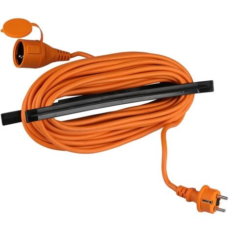 Câbles de rallonge robustes - Orange et noir - IP44 - 15m de fil