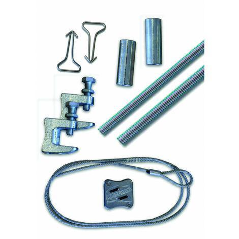 Câbles de suspension acier, épaiss 3mm, long 5m, connecteurs rapides (10 unités) S&P (UNELVENT) 990015