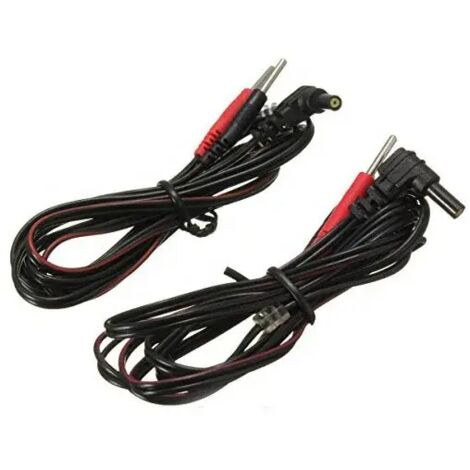 Câbles d'électrodes de rechange, lot de 2, câbles de connexion standard, 2 mm pour appareils de massage TENS/EMS, unités de thérapie numérique03417-AquaForge