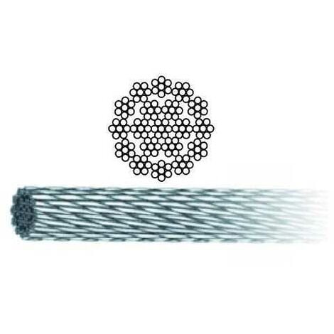 Rouleau de 100M Cable 4mm inox 316 7x19 ( 133 Fils ) inox A4/ inox