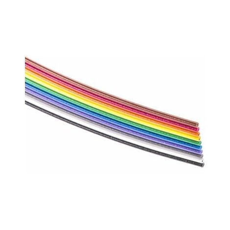 Câbles en nappe 3M 3302 10 voies, pas de 1.27mm 28 AWG, Multicolore ( Prix pour Bobine de 30 Mètres )
