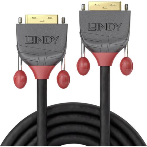 Câbles et adaptateurs audio vidéo LINDY 25m DVI-D Cable M/M Anthra Line DVI-I 18+5 Single Link Digital + Analogue