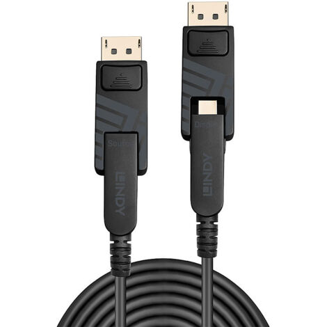 Câbles et adaptateurs audio vidéo LINDY 30m Fibre Optic Hybrid Mini DP