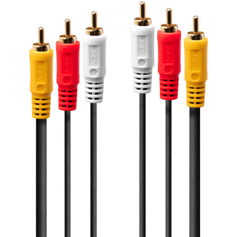 Câbles et adaptateurs audio vidéo LINDY Audio Video Cable 3xPhono 2m 3xRCA 1xV/2xA m/m gold