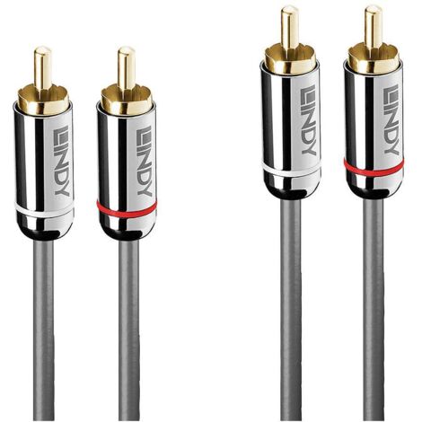 Câbles et adaptateurs audio vidéo LINDY Cromo Line Audio Cable Stereo RCA-RCA M-M 10m anthrazit