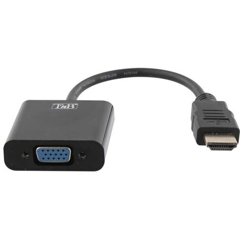 Câbles et adaptateurs audio vidéo TNB HDMI to VGA Adapter Black