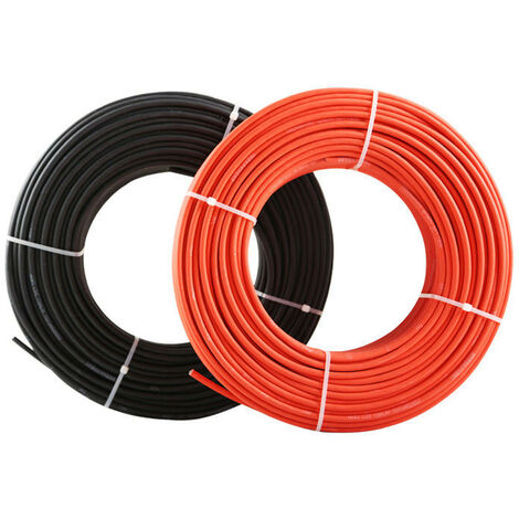 Câbles PV DC deux rouge/noir 6 mm² avec fiche