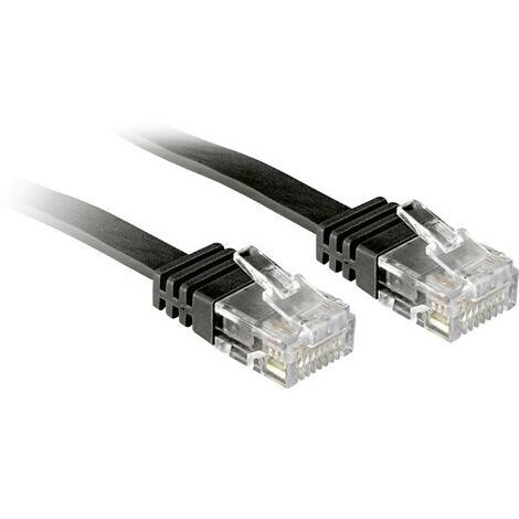 Câbles réseau et DAC LINDY Cat.6 Flat ribbon-Patchcable black 10m without shielded