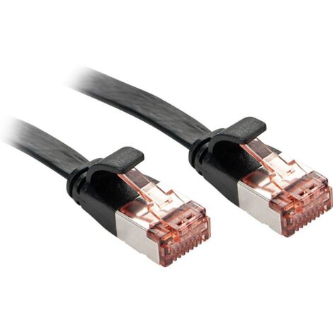 Câbles réseau et DAC LINDY Cat.6 U/FTP Flat Patch Cable Black 10m