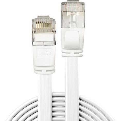 Câbles réseau et DAC LINDY Cat.6A U/FTP Flat Patch Cable white 1m