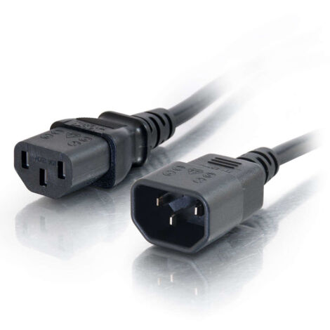 Cables To Go C2G Cordon d'extension d'alimentation pour ordinateur AWG 18 (IEC320C13 à IEC320C14) de 5 M - 5 m - Male connector / Female connector - Coupleur C13 - Coupleur C14 - 250 V - Noir (88506)
