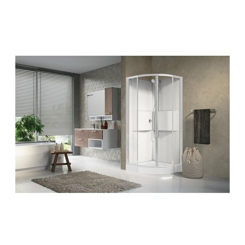 Novellini - Cabine de douche Média 2.0 - Quart de rond - Portes coulissantes
