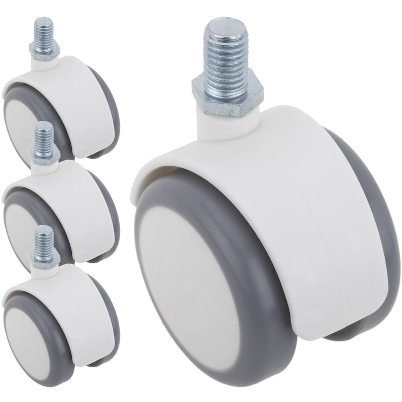 4 rotelle girevoli in pu e abs, diametro 50 mm con...