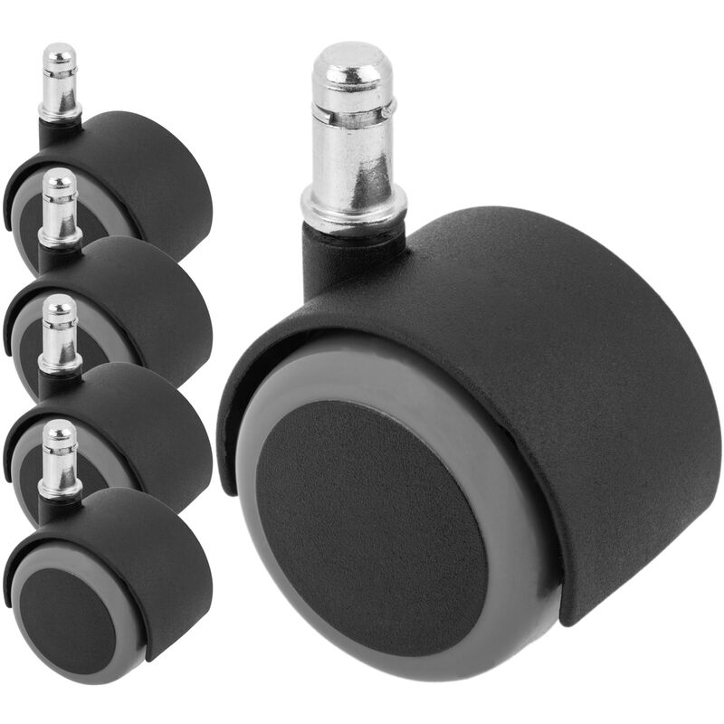 5 pz. ruote girevoli in nylon e pvc da 50 mm di