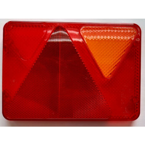 Cabochon droit pour feu de remorque AJBA RL80-82-84 – Dimensions 187x130mm – Couleur rouge/orange – Utilisation feu de brouillard et clignotant – Aj.Ba