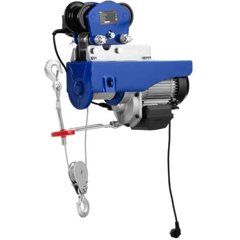 Cabrestante eléctrico industrial profesional de 1000 kg con control remoto acero azul 140010145