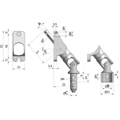 CABRESTANTE EXIT 50 CARR ACERO + PLACA NYLON - CHERUBINI - 77088040V1316