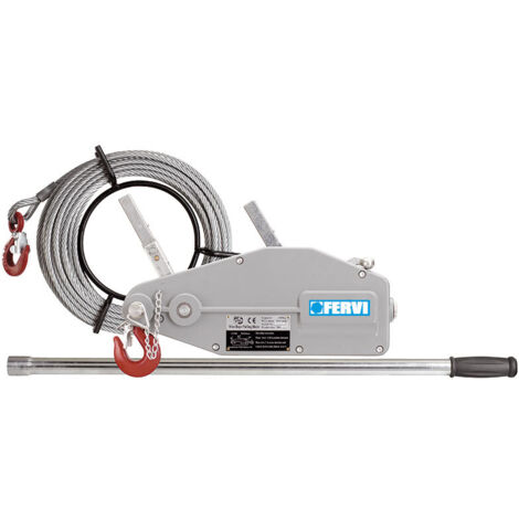 CABRESTANTE MANUAL CON CABLE DE ACERO ARRASTRE Y ELEVACIÓN 1600 KG FERVI 0791/16