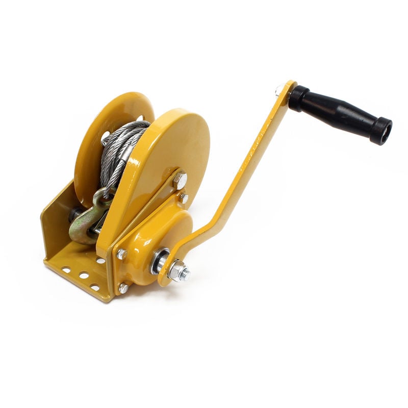 

Cabrestante manual hasta 540kg 10m 4:2:1 Polipasto manual Torno de cable forestal Fuerza de tracción