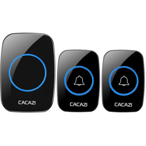 CACAZI Wireless Doorbell 60 Chimes 5 Buttons Waterproof 300M Remote Control Led Light Home Smart Doorbell EU Plug Receiver
