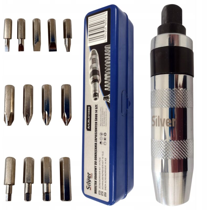 Cacciavite A Impatto 13 Pezzi Argento