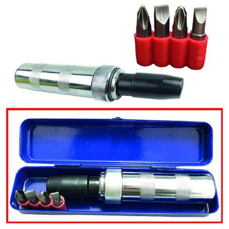 CACCIAVITE A PERCUSSIONE PER VITI E BULLONI con 4 INSERTI