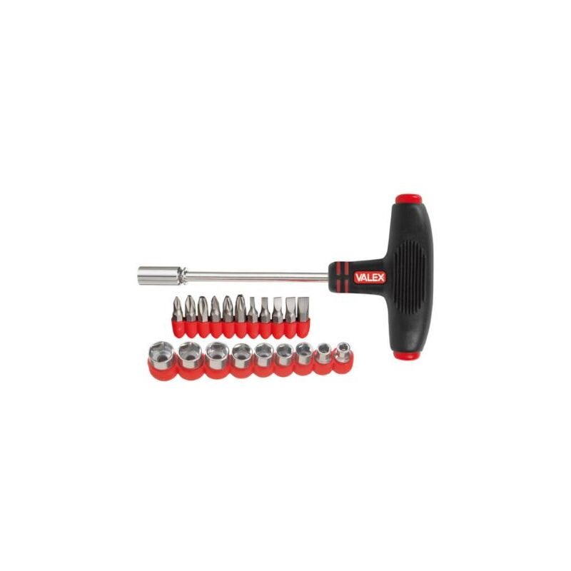 Set di 22 pezzi di cacciavite giravite portainserti 1/4 a t, con bussole e inserti, marca Valex
