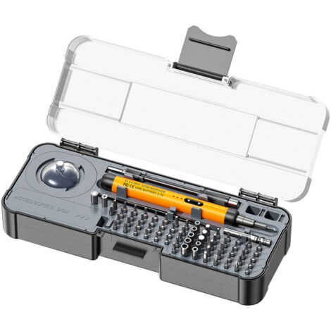Cacciavite elettrico multifunzione ricaricabile tramite porta Type-C, con 68 punte di precisione, kit di riparazione per telefoni, computer e fotocamere.