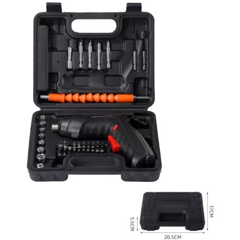 Cacciavite elettrico ricaricabile, cacciavite elettrico portatile 47 in 1, adatto per progetti fai da te, con custodia per cacciavite elettrico