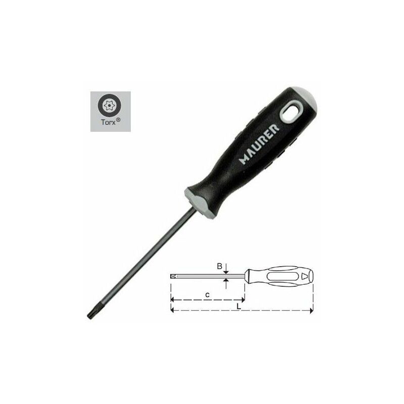 Maurer - Cacciavite antimanomissione Torx 9 x 80