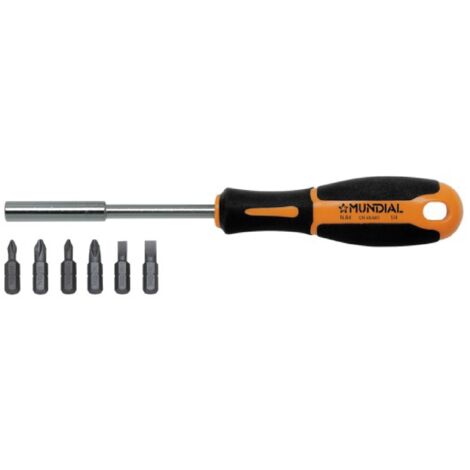 Cacciavite portainserti con 6 inserti magnetici con manico antiscivolo