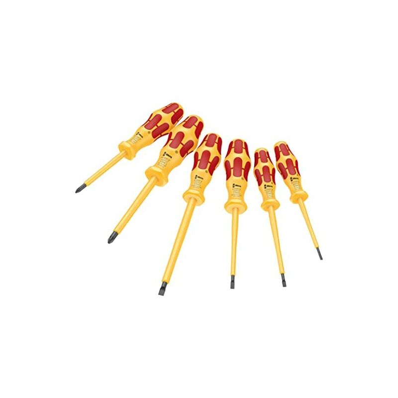 Image of Wera '05051576001 1060 i/1065 i/6 Set di cacciaviti Kraftform VDE, 6 pezzi, rosso, giallo