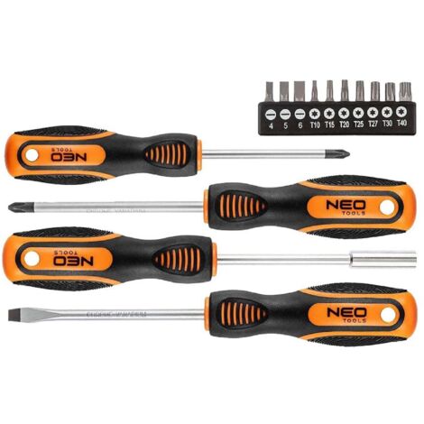 Cacciaviti "NEO Tools" a manico bicomponente con inserti set da 14 pezzi