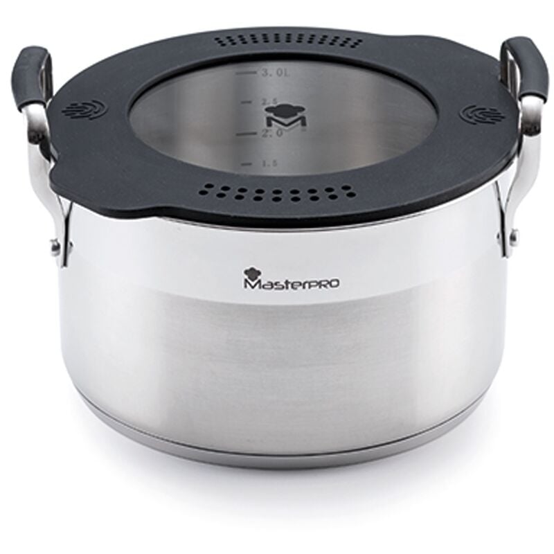 

Bergner - Cacerola 20cm acero inox inducción c/tapa