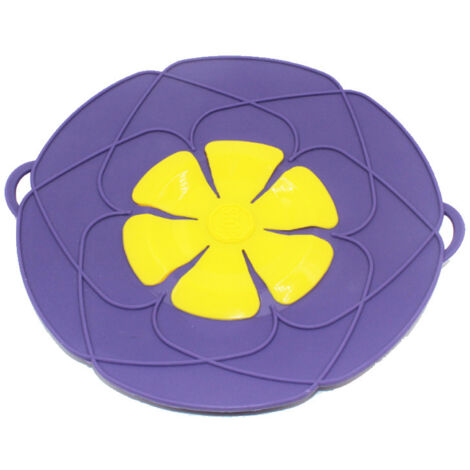 Cacerola de silicona con revestimiento de disolvente, apta para microondas, tapa, sin decoración, resistente a arañazos, morada, 28 cm