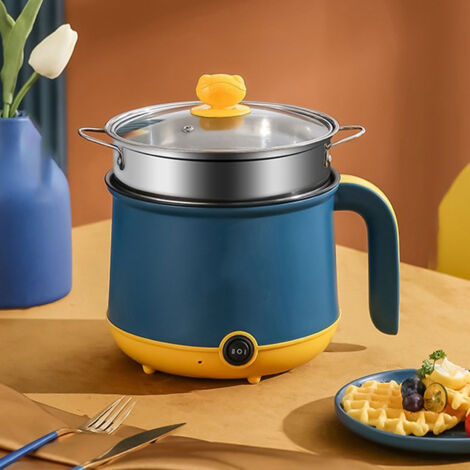 [Cacerola eléctrica] + [Función de ebullición rápida] + [600 W, 1,8 l] + [Acero inoxidable con cesta para cocinar al vapor]