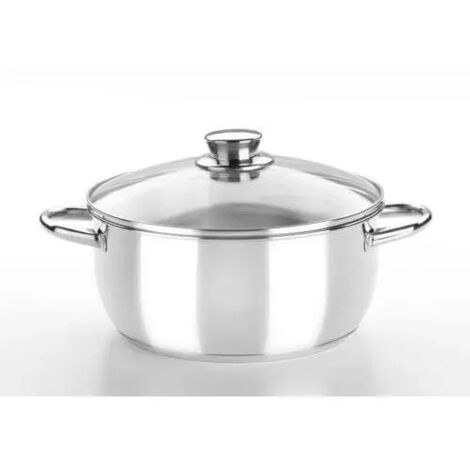 CACEROLA MONIX OPTIMA 30CM 7 LITROS INOX CON TAPA DE CRISTAL