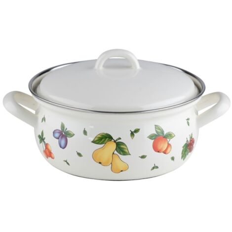 Cacerola Riess con tapa Country Fruit Garden Ø16cm 1 litro esmaltada