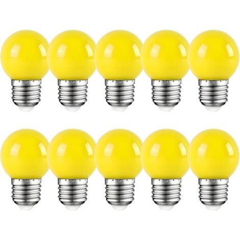 Cache ampoule E27, 2W, ampoule LED Edison, ampoule jaune pour golf, patio pour fête, noël, paquet de 10 [Classe énergétique E]