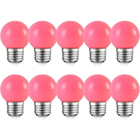 Cache ampoule E27, 2W, ampoule LED Edison, ampoule rose pour golf, patio pour fête, noël, paquet de 10 [Classe énergétique E]