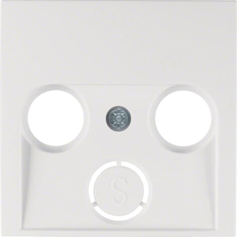 Cache avec prise TV à 2 ou 3 sorties compatible avec différentes séries HAGER IP20 55,5x70,5x7mm coloris blanc polaire